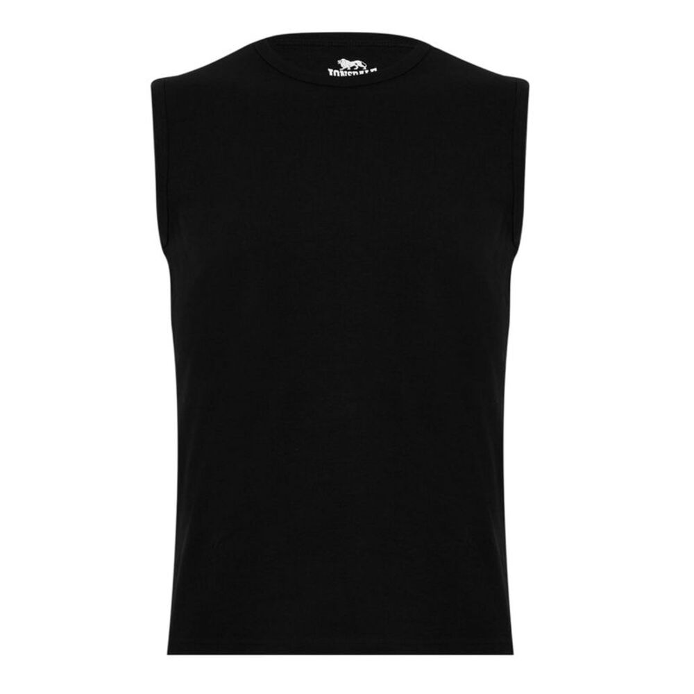 Lonsdale Mens Plain Sleeveless Tank Top / Black